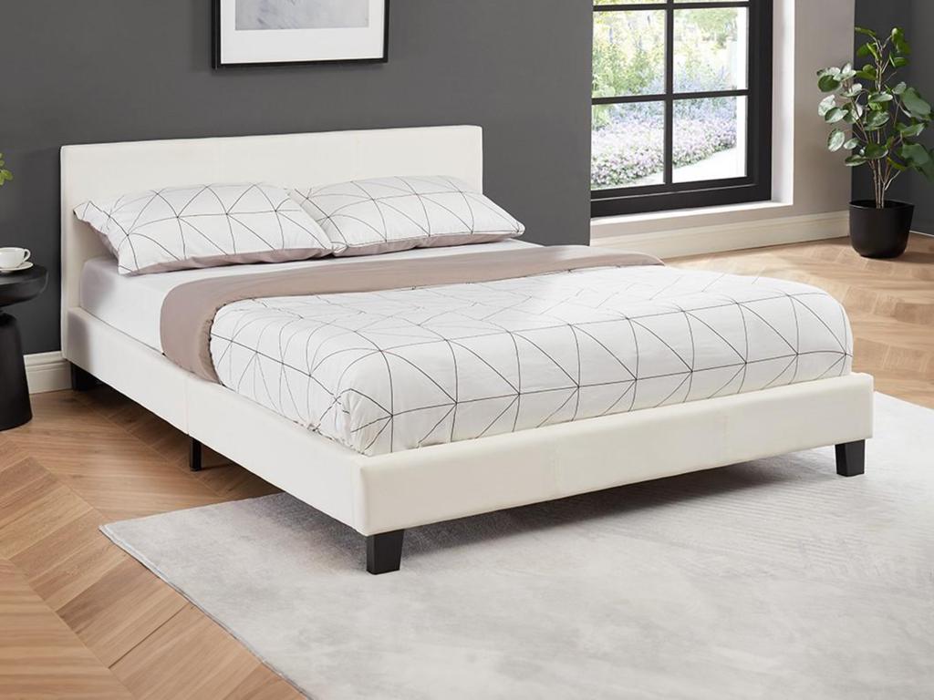 Lit 140x190 cm - Simili - Blanc - Boislis II UCVB69198