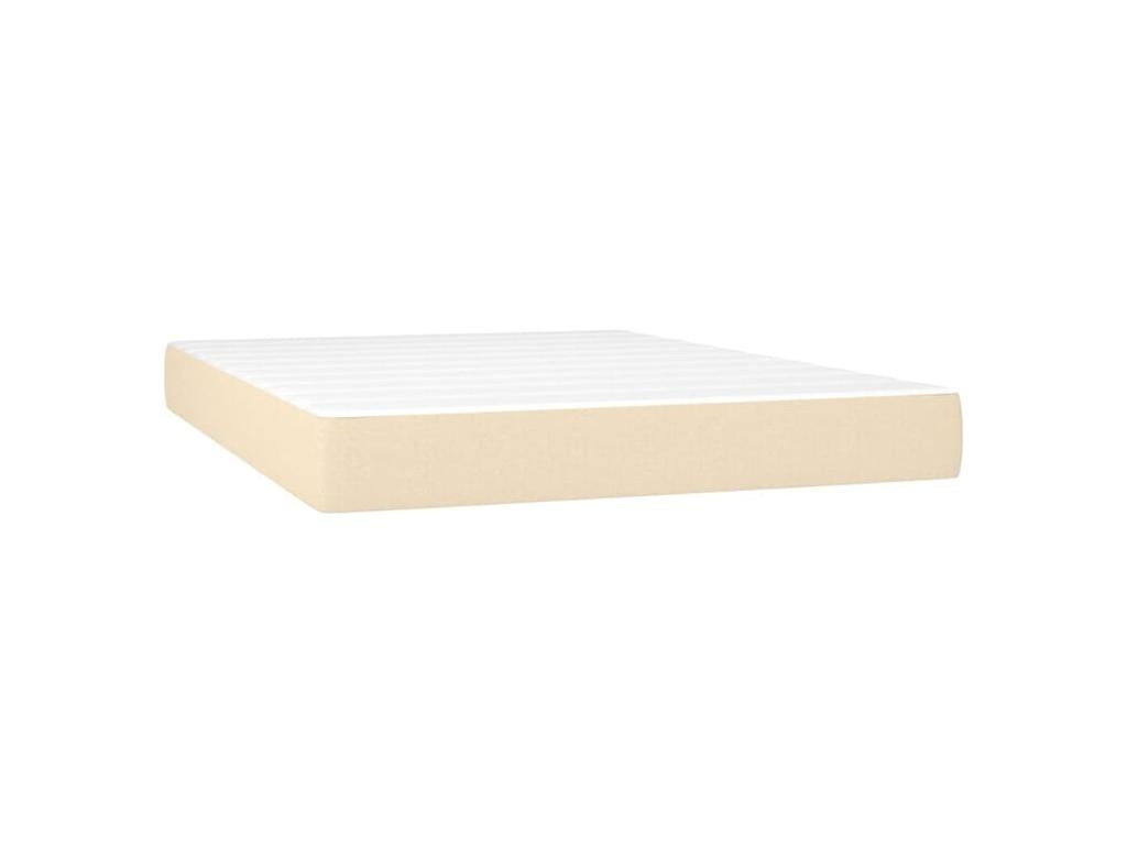 Sommier à Boislis de lit avec matelas Crème 140x190 Tissu DRCG60684