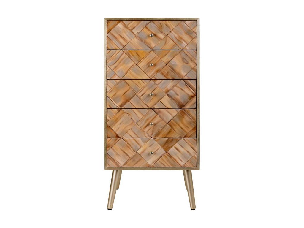 Commode en bois marron 44,5x34x93h RDIE40061
