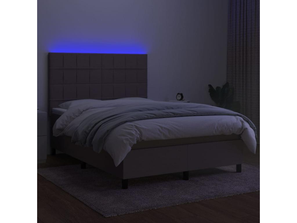 Sommier à Boislis de lit et matelas et LED Boislis 140x200cm Tissu JKDF42662
