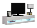Meuble TV Boislis 121 Blanc - Blanc brillant Le nombre de portes 2 140x30x40cm KJWZ27343