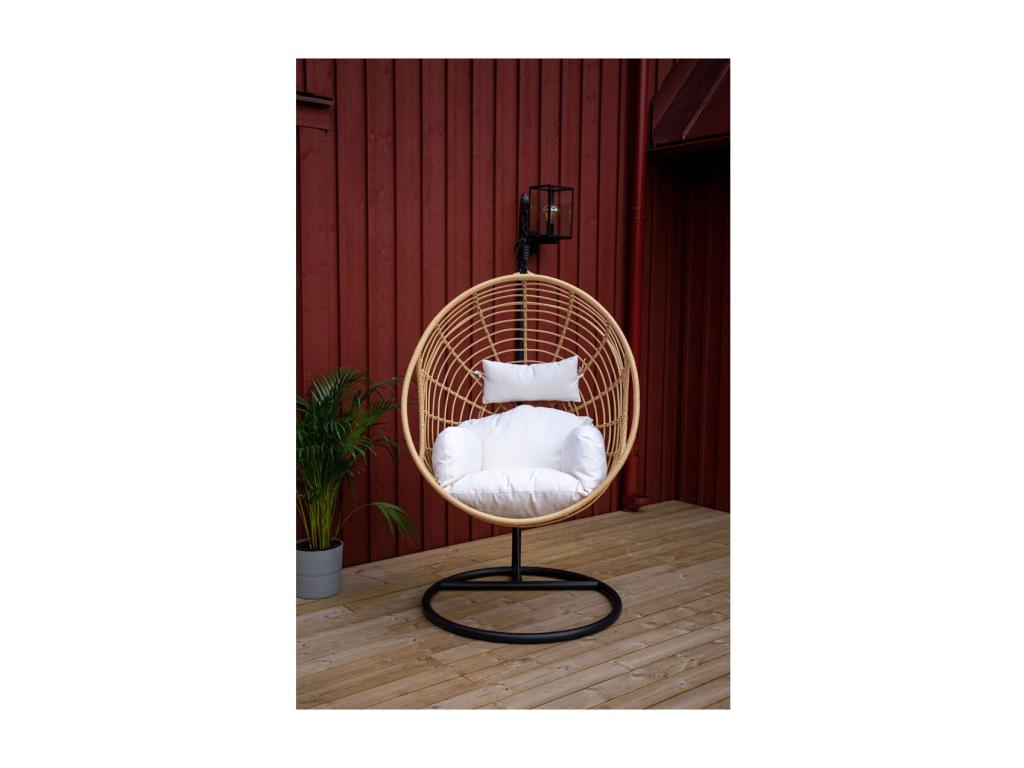 Mobenze Chaise de jardin suspendue noir naturel. BBUO62956