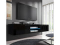 Meuble TV pour Salon Salle à manger en Noir avec LED 160x38.5x30cm Tibi MBEW66870