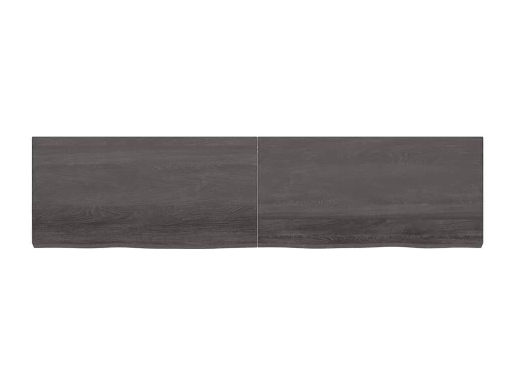 Etagère murale marron foncé bois chêne massif traité EDRO98351