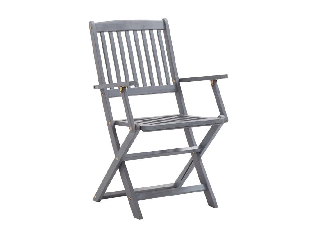 Chaises pliables d'extérieur 4 pièces avec coussins Bois d'Boislis SCQC01188