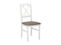 Chaise Victorville 174 Blanc - Brun clair 91x43x40cm Tapisserie En bois Bois DGFQ51471