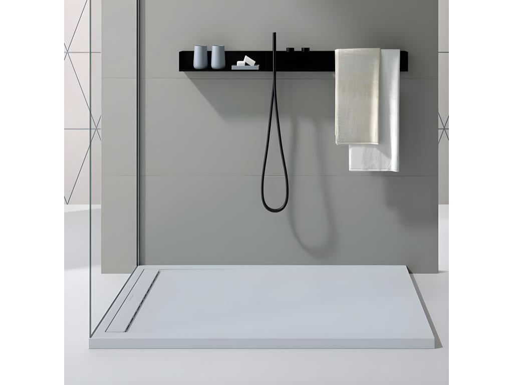 Receveur de douche Gris 7035 finition Lisse Boislis SMART grille de couleur - 150x90 cm GIRO70690