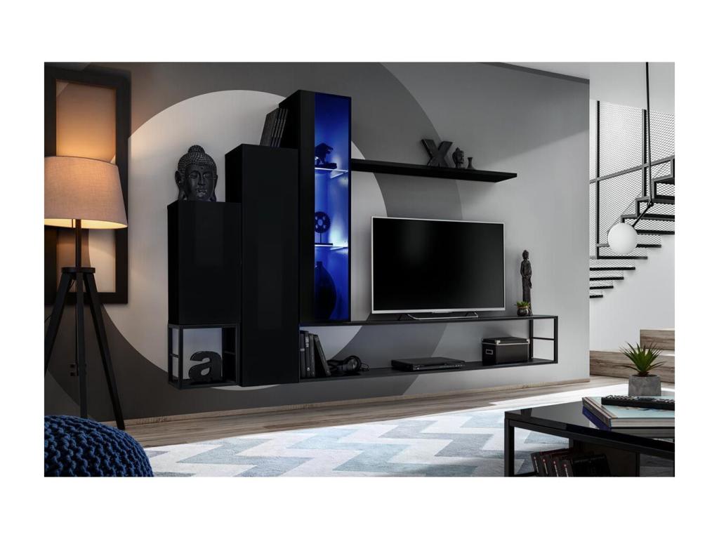 Ensemble Meuble TV Design Switch VIII 240cm Noir JZYP36434