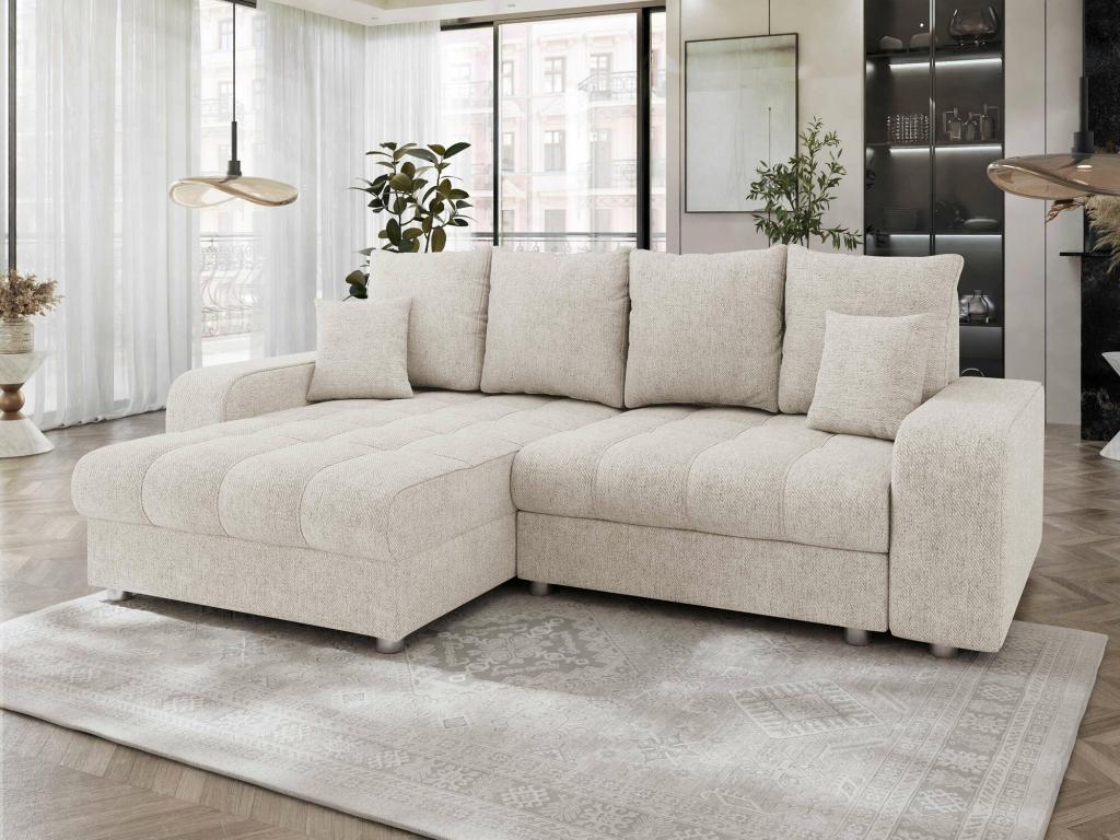 Canapé d'angle Boislis 102 Brun clair Fonction de couchage Boîte de literie 250x166cm EYCA88888