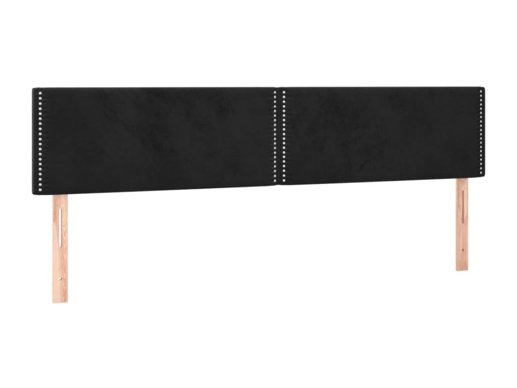 Tête de lit à LED Noir 180x5x78/88 cm Velours KEKM97891