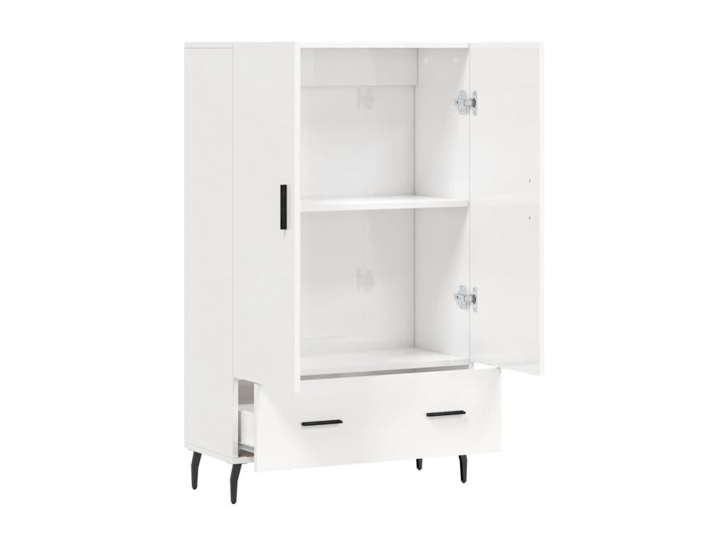 Buffet haut blanc brillant 69,5x31x115 cm bois d'ingénierie XRNJ19901