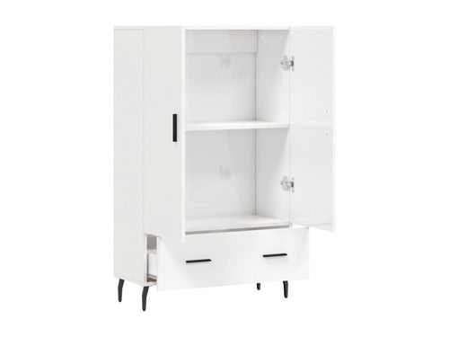 Buffet haut blanc brillant 69,5x31x115 cm bois d'ingénierie XRNJ19901