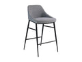 Chaise haute tissu gris et pieds en acier noir Mobenze - lot de 2-Couleur Mobenze 10 Mobenze VNFX25282