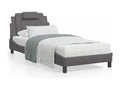 Lit avec matelas gris 80x200 cm similicuir OUJO70227