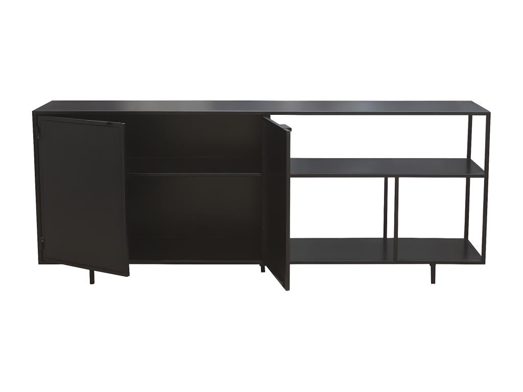 Buffet industriel en métal noir 2 portes L180 cm Boislis SCOS92653