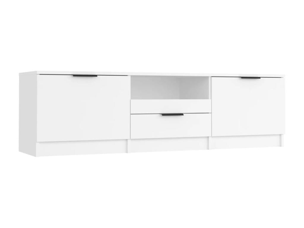 Meuble TV Blanc 140x35x40 cm Bois d'ingénierie QRZA97872