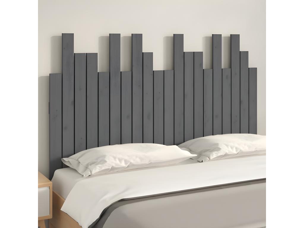 Tête de lit murale Gris 127,5x3x80 cm Bois massif de pin DFMT96242