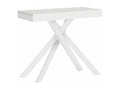 Console extensible 90x40/196 cm Boislis Small Evolution frêne blanc cadre blanc GYCQ30009
