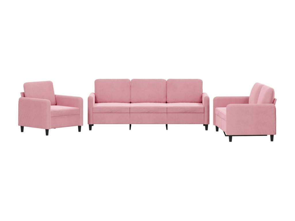 Ensemble de canapés 3 pcs velours rose LNFA65911