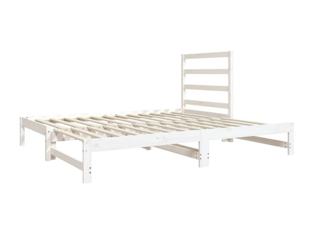 Lit coulissant sans matelas blanc 2x 90x190 cm RJLU92279