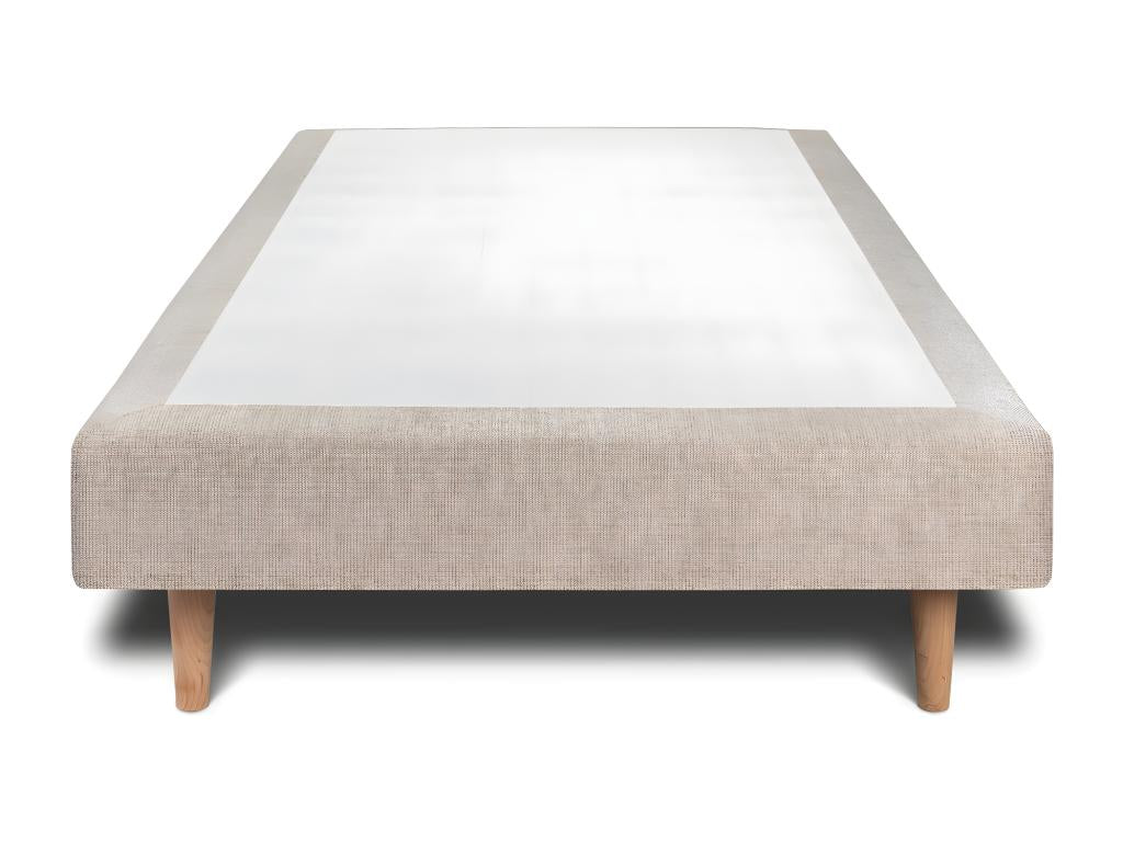 Sommier Tapissier Tissu Beige brun 90x200 H35cm KNWD24912