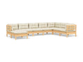 Salon de jardin 8 pcs avec coussins crème Bois de pin solide 5 BWTN85114