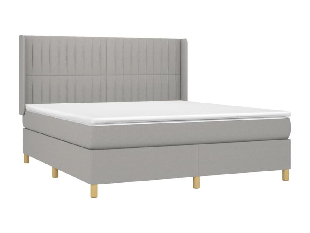 Sommier à Boislis de lit matelas LED Gris clair 160x200 cm Tissu ZRDG93202