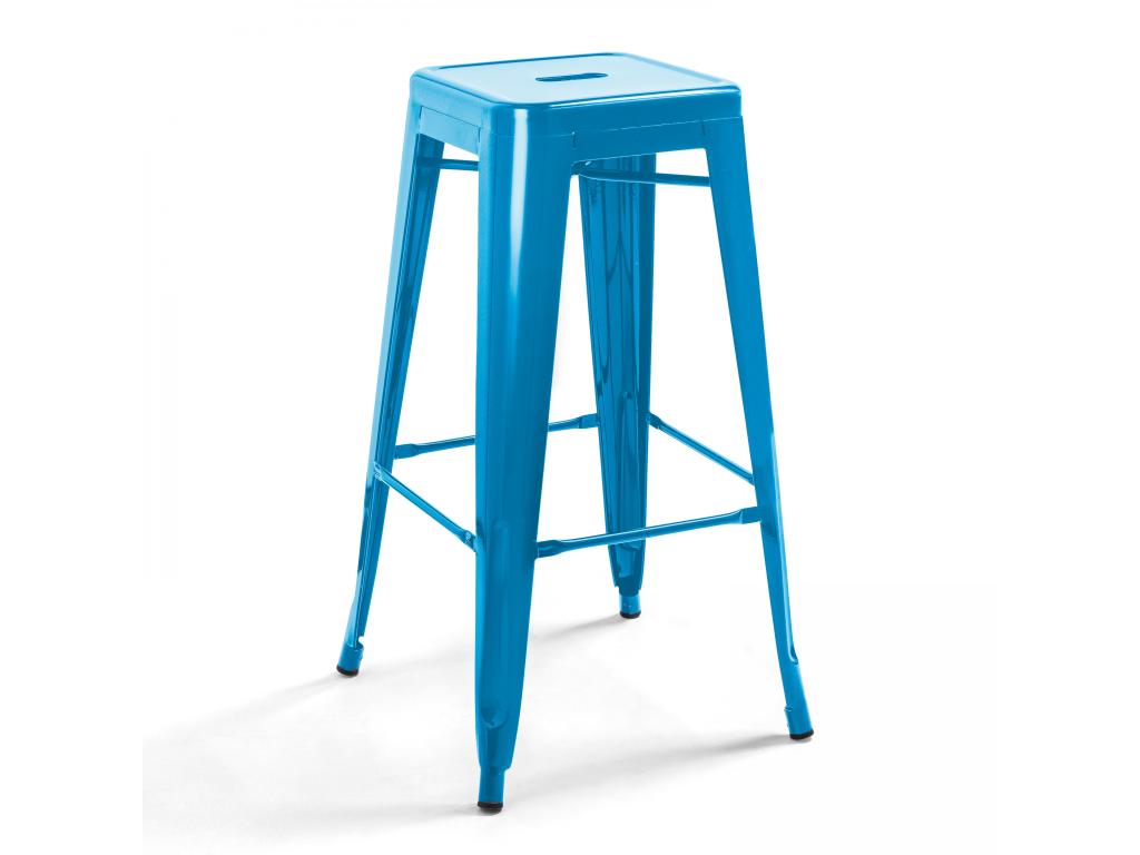 Tabouret de bar en métal brillant bleu ALBW90538
