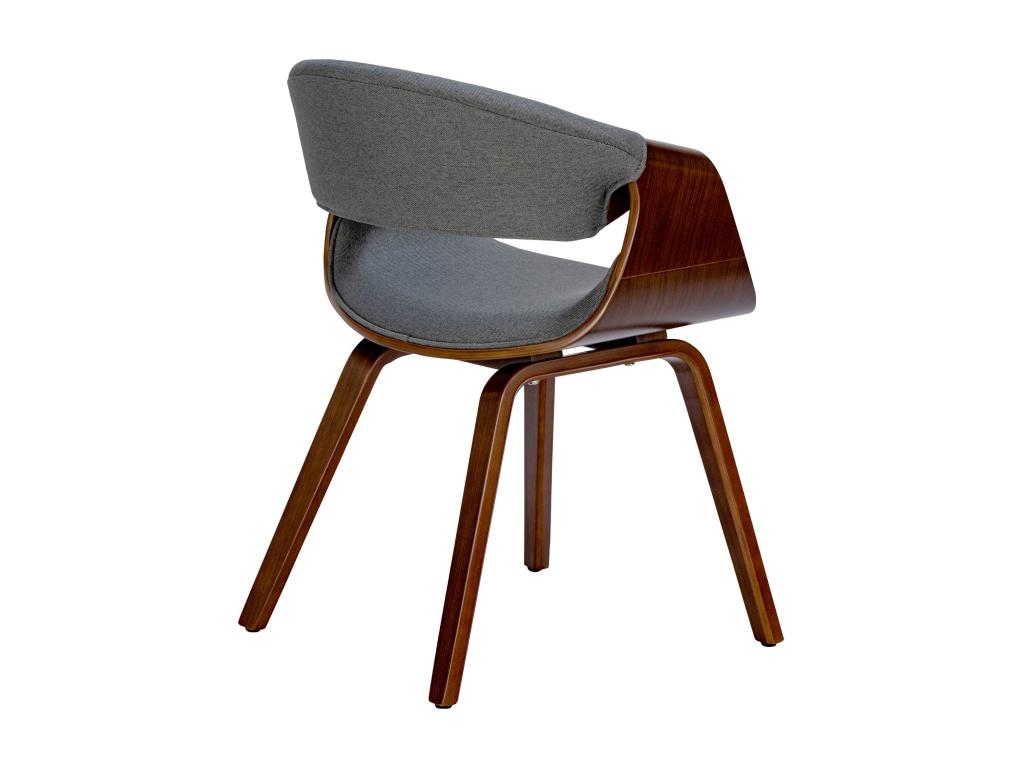 Lot de 2 chaise salle à manger - Tissu / Bois - Noyer / Gris - Boislis XSVI13212