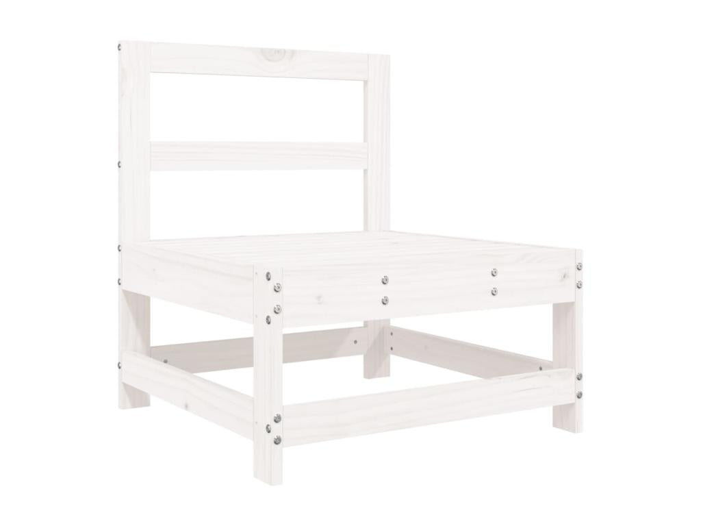 Salon de jardin 11 pièces blanc bois massif de pin FDFM78555