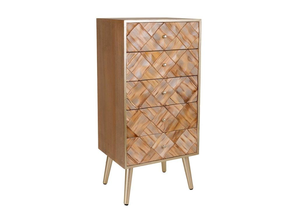 Commode en bois marron 44,5x34x93h RDIE40061