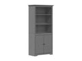 Bibliothèque Boislis gris 80x40x172 bois de pin massif IFLM89520