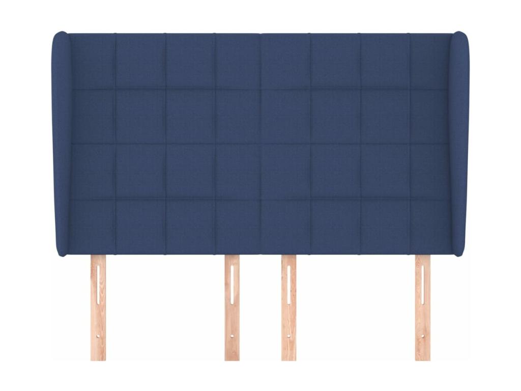 Tête de lit avec oreilles Bleu 147x23x118/128 cm Tissu CPHQ88543
