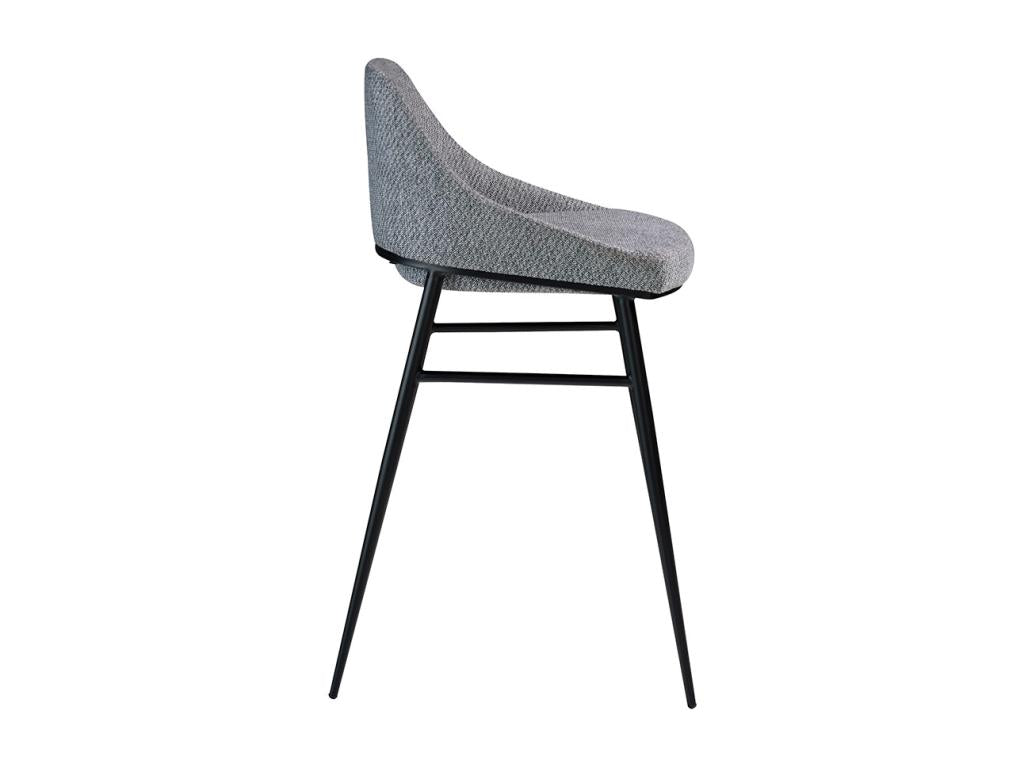 Chaise haute tissu gris et pieds en acier noir Mobenze - lot de 2-Couleur Mobenze 10 Mobenze VNFX25282