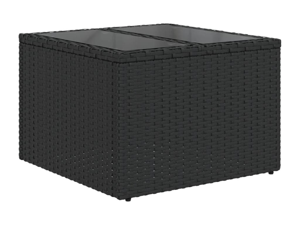 Salon de jardin 9 pcs avec coussins noir résine tressée DFLJ85881
