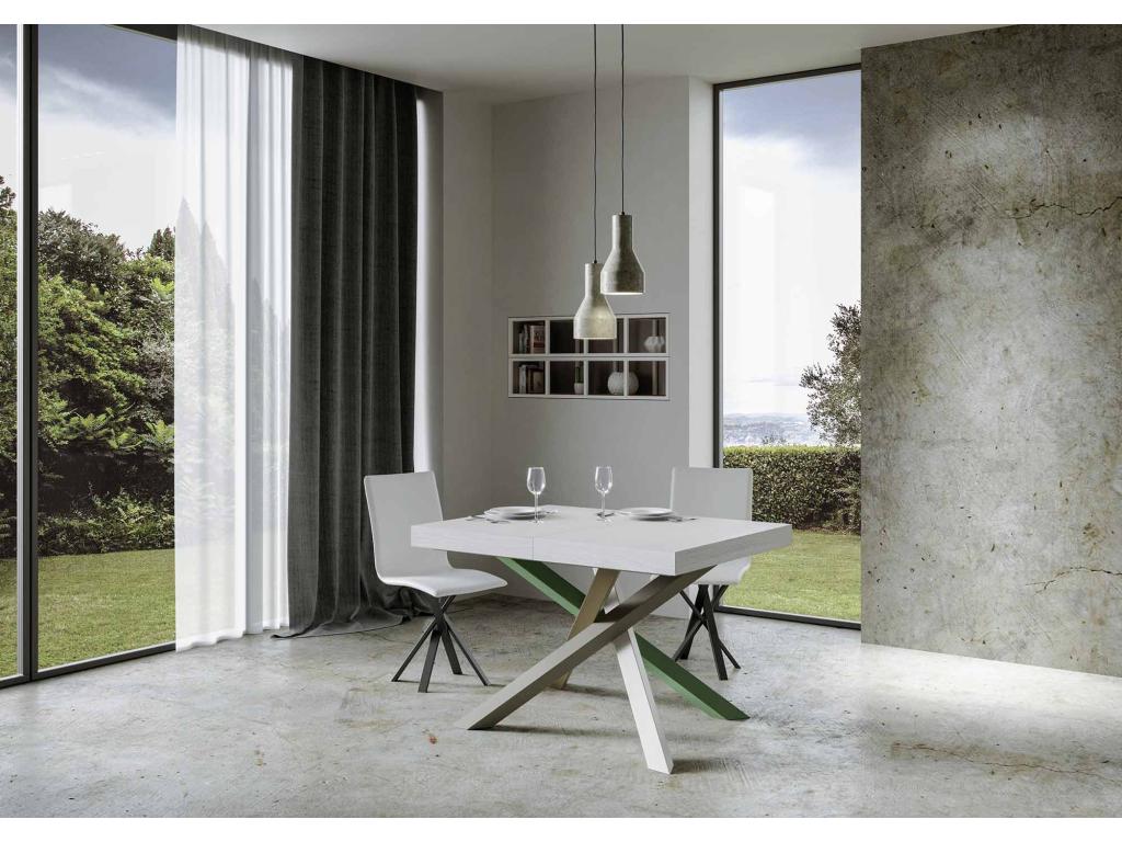 Table extensible 90x130/390 cm Volantis Frêne Blanc cadre 4/A BJXR60208