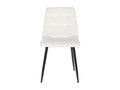 chaise salle à manger - Velours / Métal noir mat - Blanc crème - Boislis SEFD10078