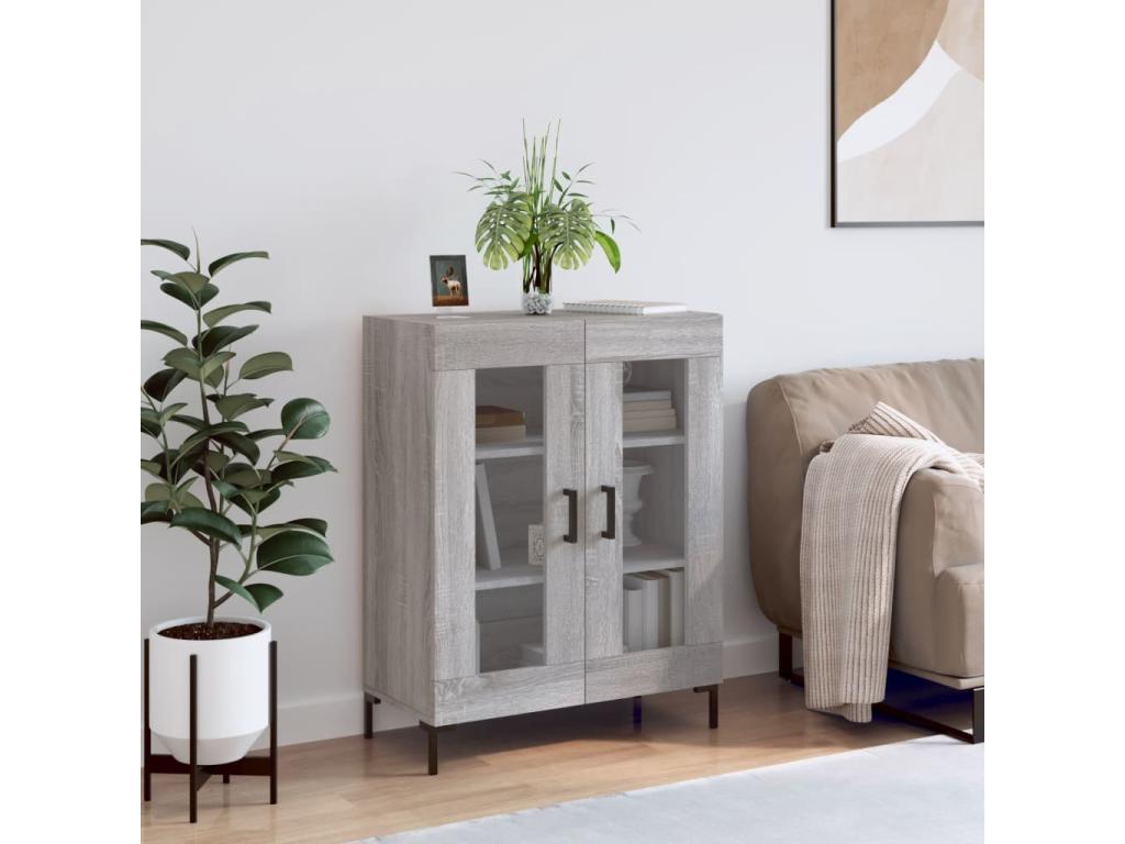 Buffet Boislis gris 69,5x34x90 cm bois d'ingénierie SPVT25859