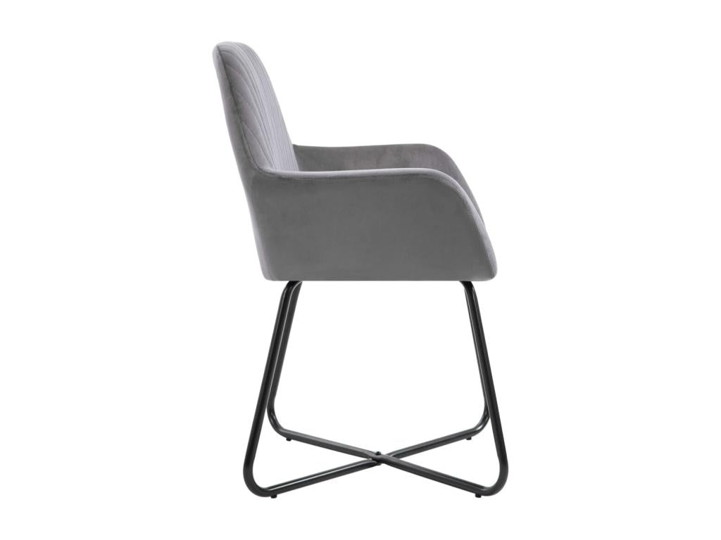 Chaises à manger lot de 4 gris velours CEJR05329