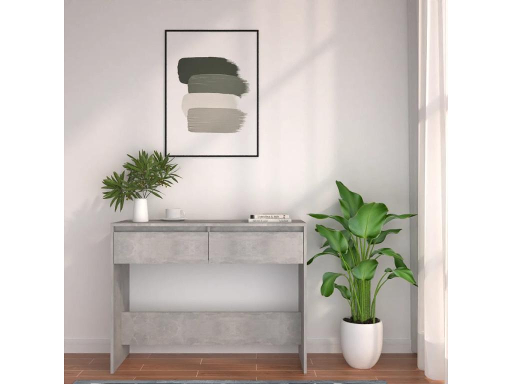 Table console Gris béton 100x35x76,5 cm Aggloméré IFWS81234