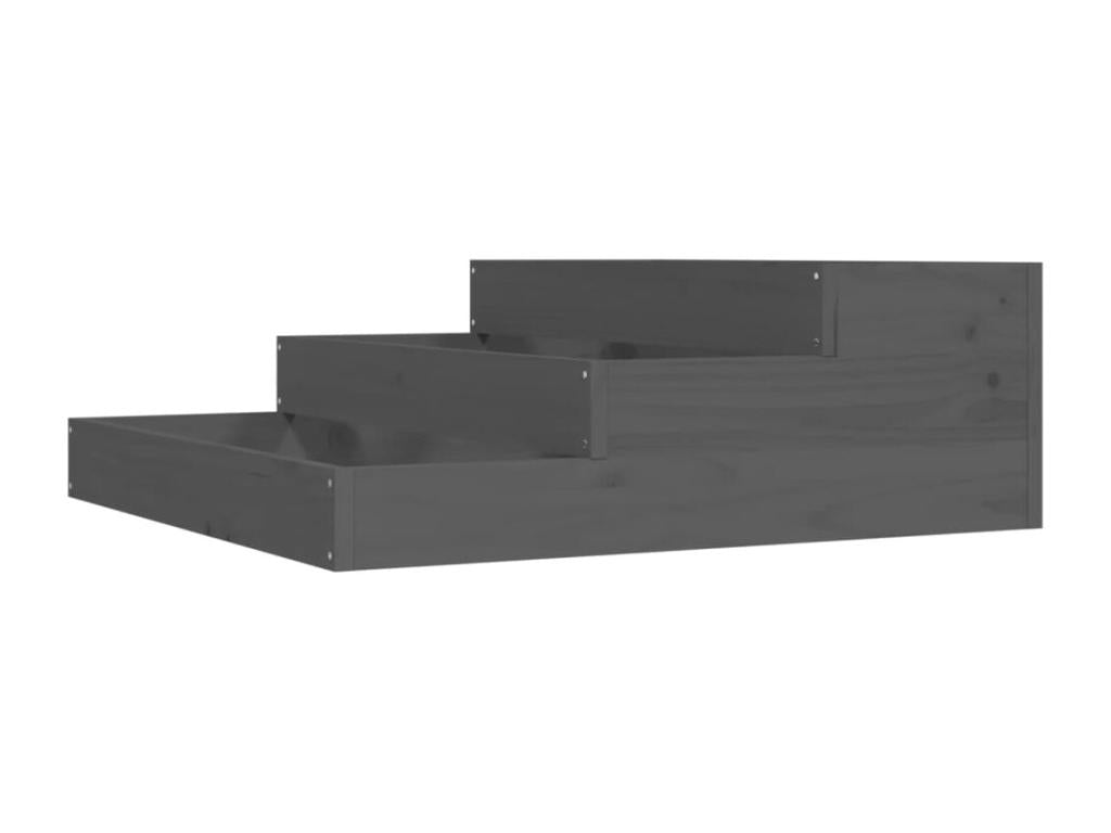 Jardinière Gris 78x78x27 cm Bois massif de pin KICL57835