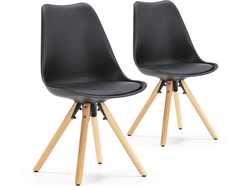 Set de 2 chaises Salle à Manger Boislis Style Nordique Noir 54 cm x 49 cm x 84 cm FCNX74927