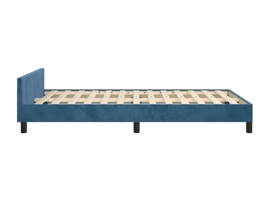 Cadre de lit sans matelas bleu foncé 120x200 cm velours CNCE05522