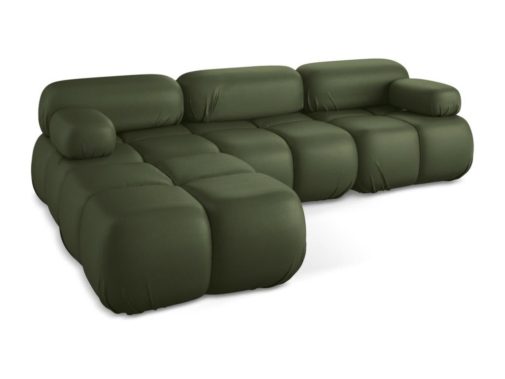 Canapé d'angle modulaire réversible en Cuir artificiel - vert - Boislis NAOY10143