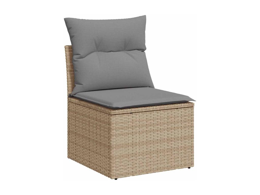 Salon de jardin avec coussins 8 pcs beige résine tressée XGPA32818