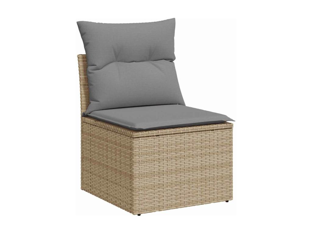 Salon de jardin avec coussins 7 pièces beige résine tressée OASS93960