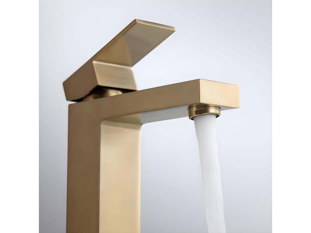 Robinet mitigeur lavabo Doré brossé - Boislis UMNH03371
