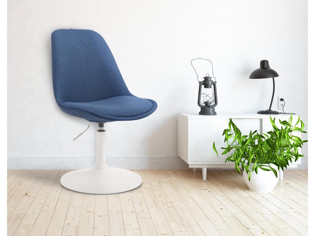 chaise salle à manger - Tissu / Métal - Bleu - Boislis FAFT38554