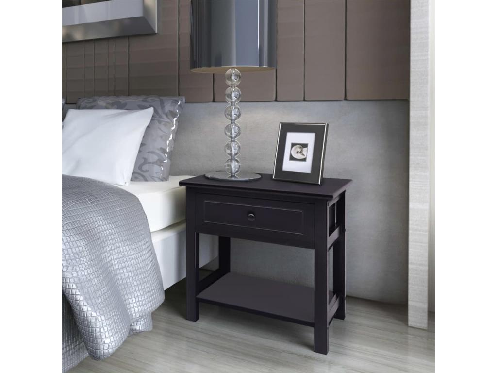 Table de chevet Mobenze Noir MKQB96767