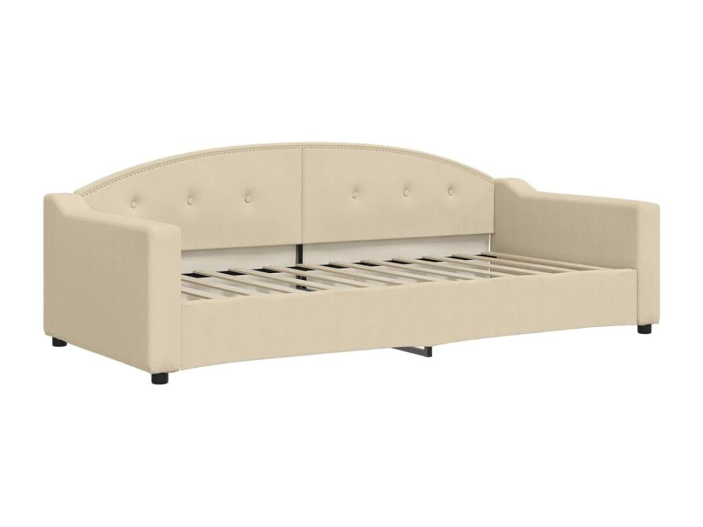 Lit de repos crème 90x200 cm tissu AVTY11780